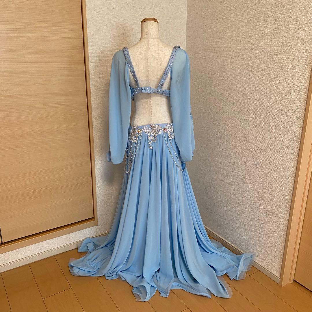 最大値引き！　袖あり　ベリーダンス　ブルー　XXL