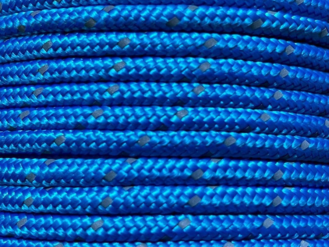 【5本セット】キイロコンコン パラコードBLUE 青 反射材入り 30M　5mm