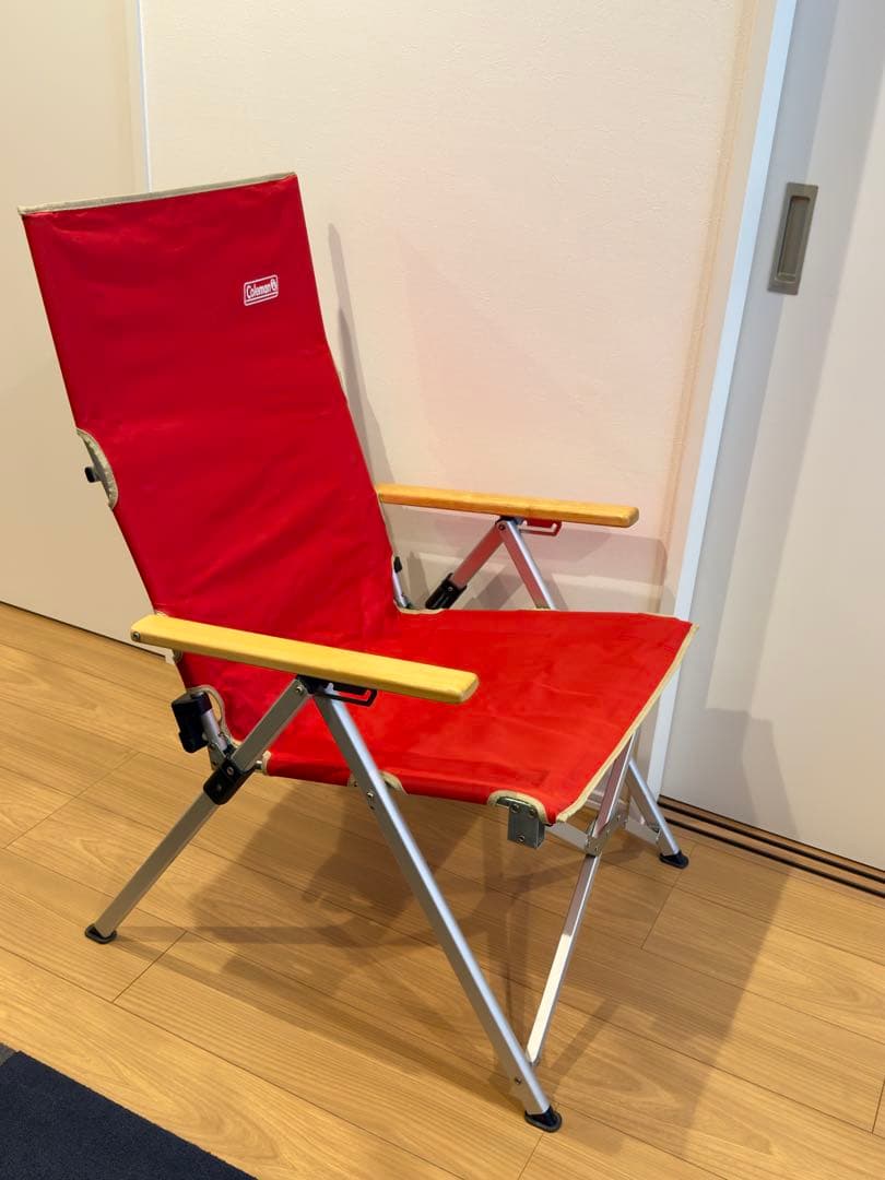【廃盤品Colemanレイチェア】 リクライニングチェア_レッド_2脚セット