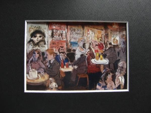 増田　誠【カルチェラタンのカフェ】希少画集画、状態良好、人気作家