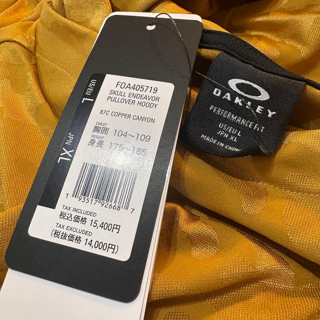 【OAKLEY】新品スカルエンデバーフーディー　ゴルフ　メンズＸＬ　ゴールド