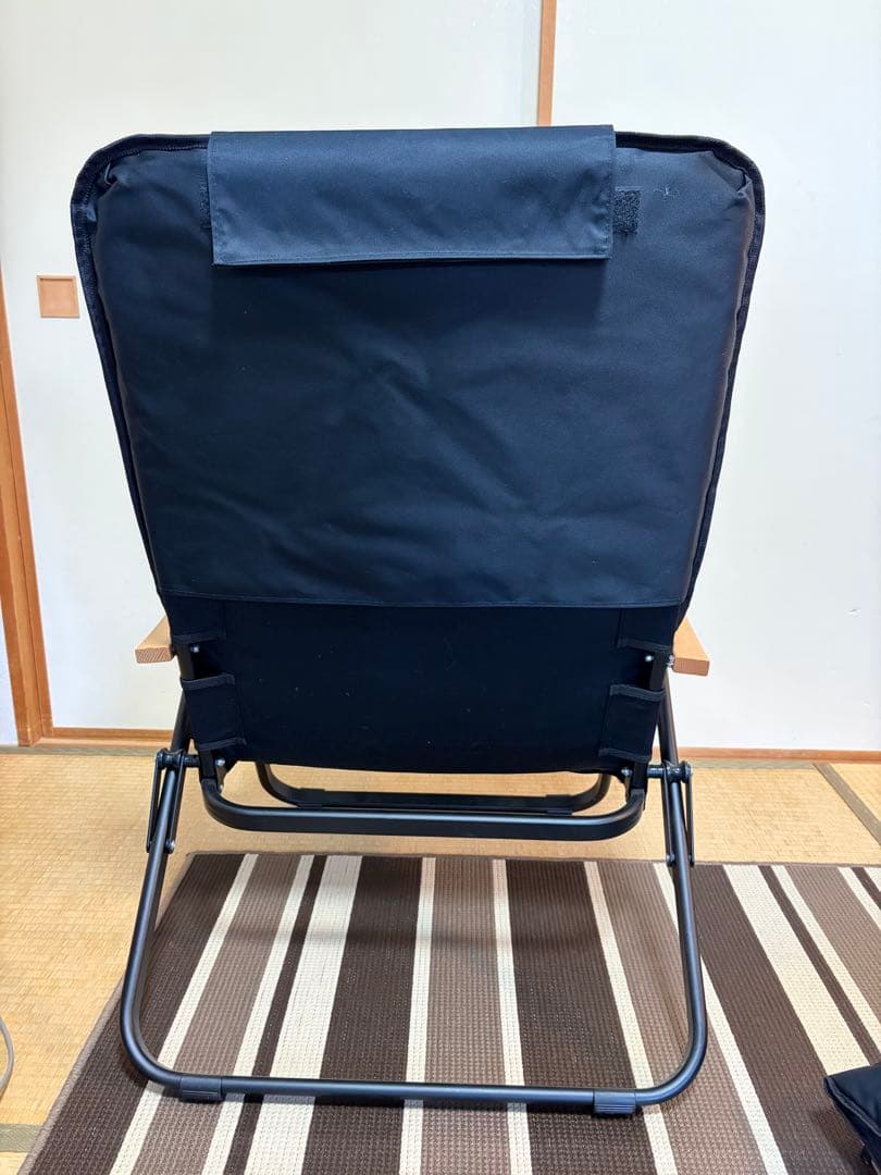 U-JACK 難燃　リクライニングローチェア　プレミアムクッション付き　ブラック