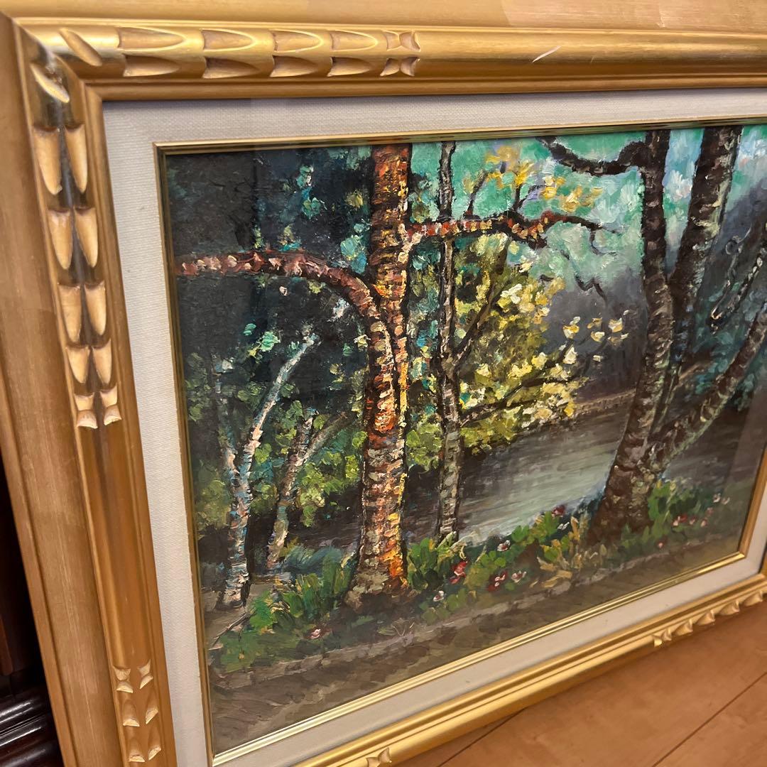 【更に値下げしました】油絵画《池》