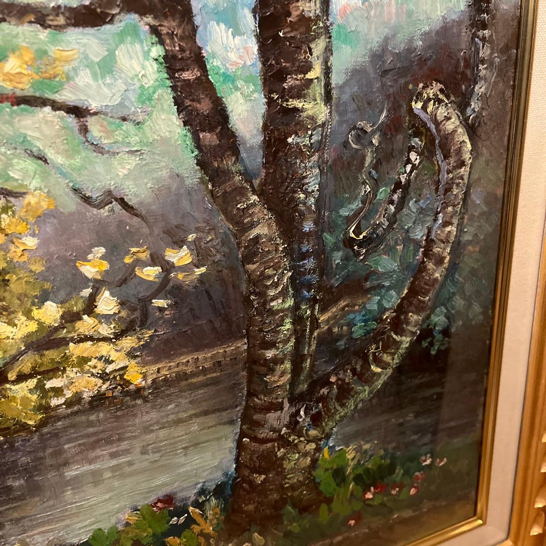 【更に値下げしました】油絵画《池》