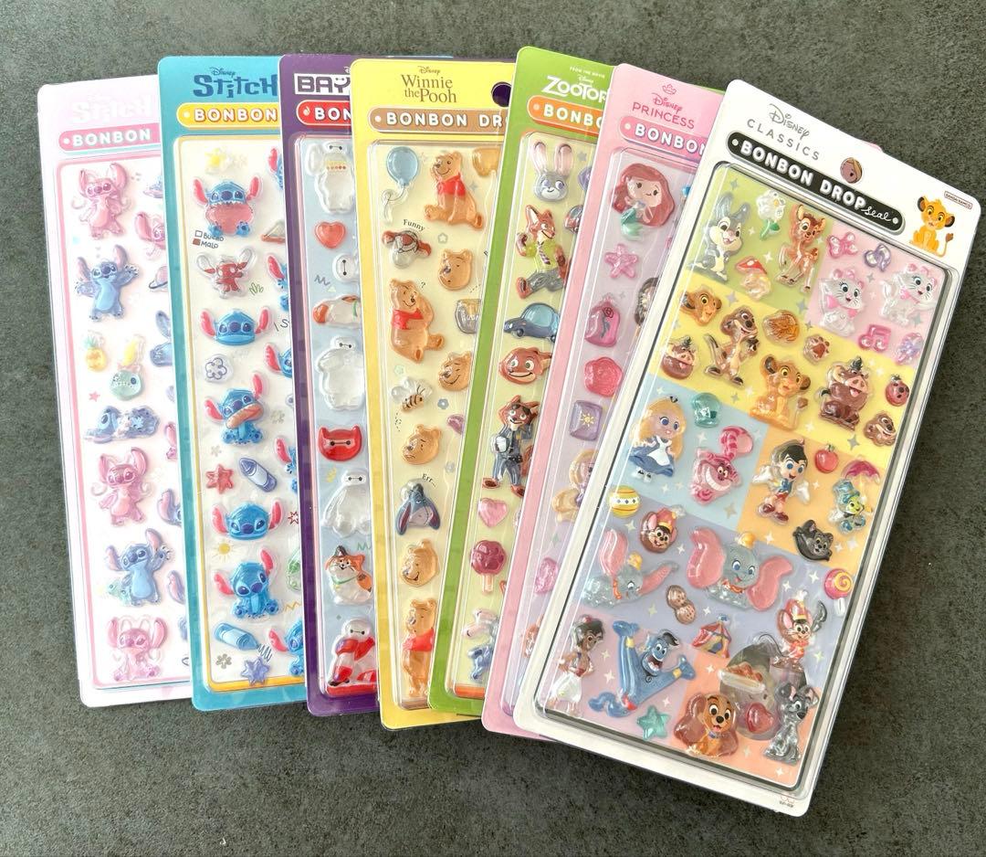 【正規品】ディズニーボンボンドロップシール　７種