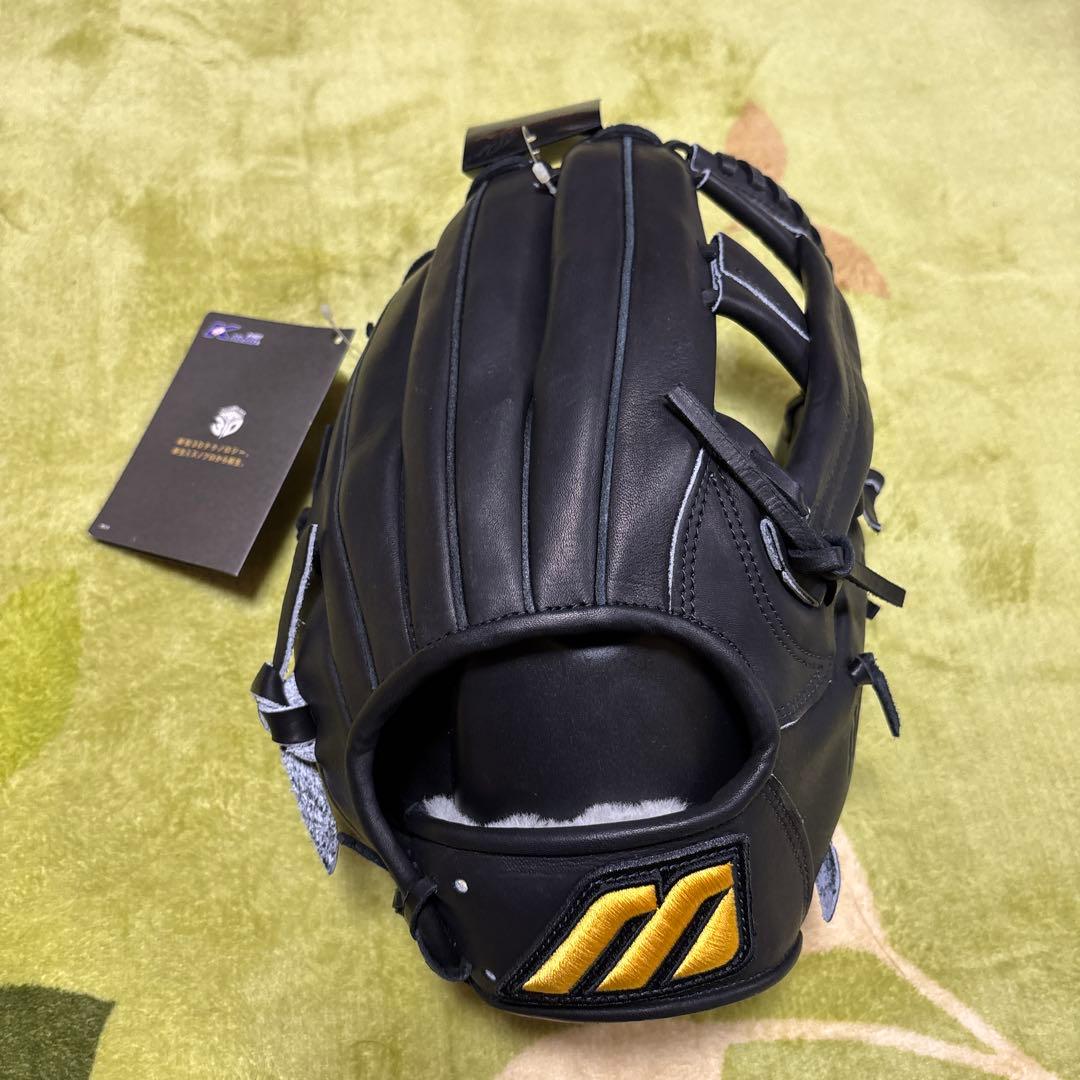 Mizuno Pro 軟式 野球グローブ 黒 レザー【三塁仕様】ミズノ ビックM