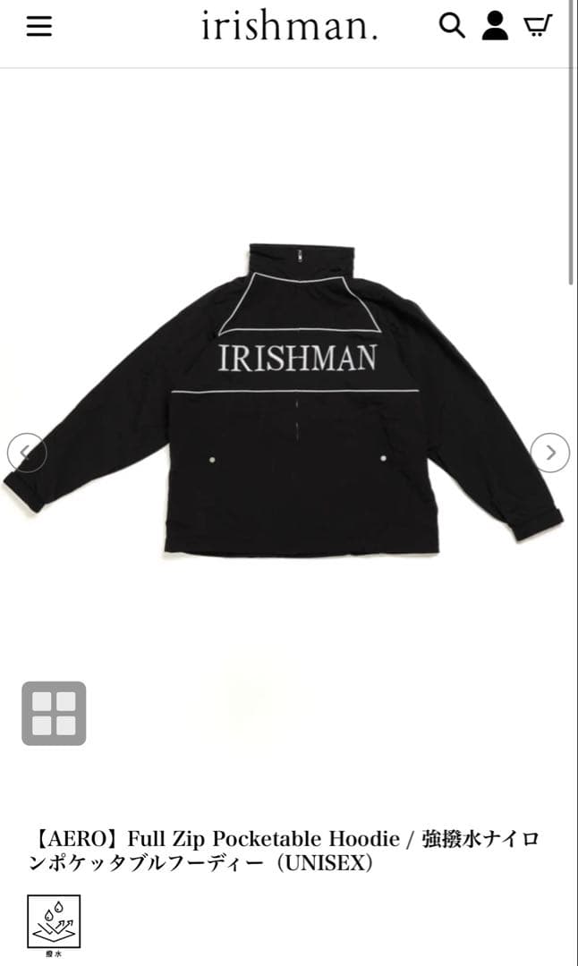 irishman.フルジップポケットフーディ