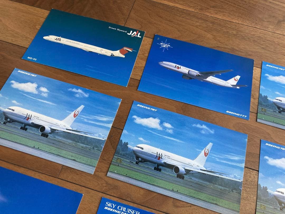 レトロJAL 日本航空　sky cruiser 747-400 絵　ハガキ16枚