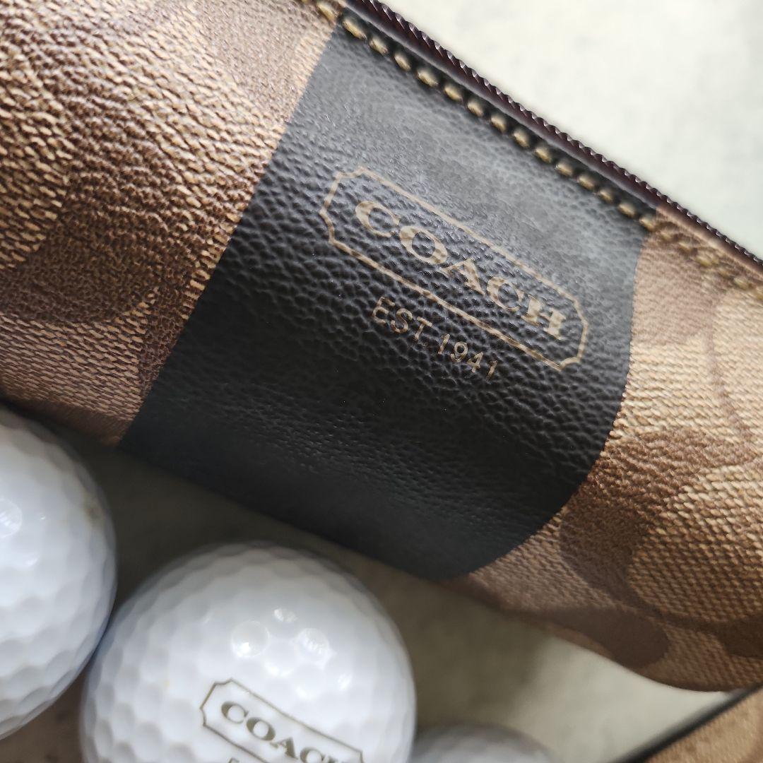 COACH ゴルフボール3個　ケース/ モノグラム ティー フォーク ケース