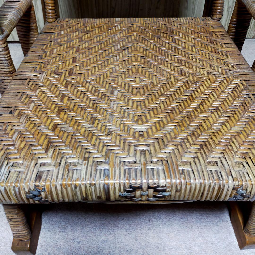 最終価格　ラタン 　籐の椅子　背もたれは十字　籐製品　台湾高雄　1956年購入