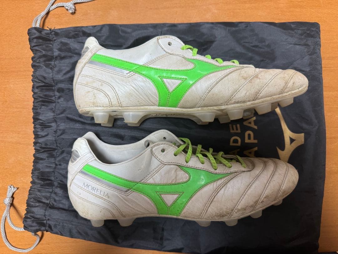 Mizuno Morelia サッカーシューズ ホワイト/グリーン 26cm