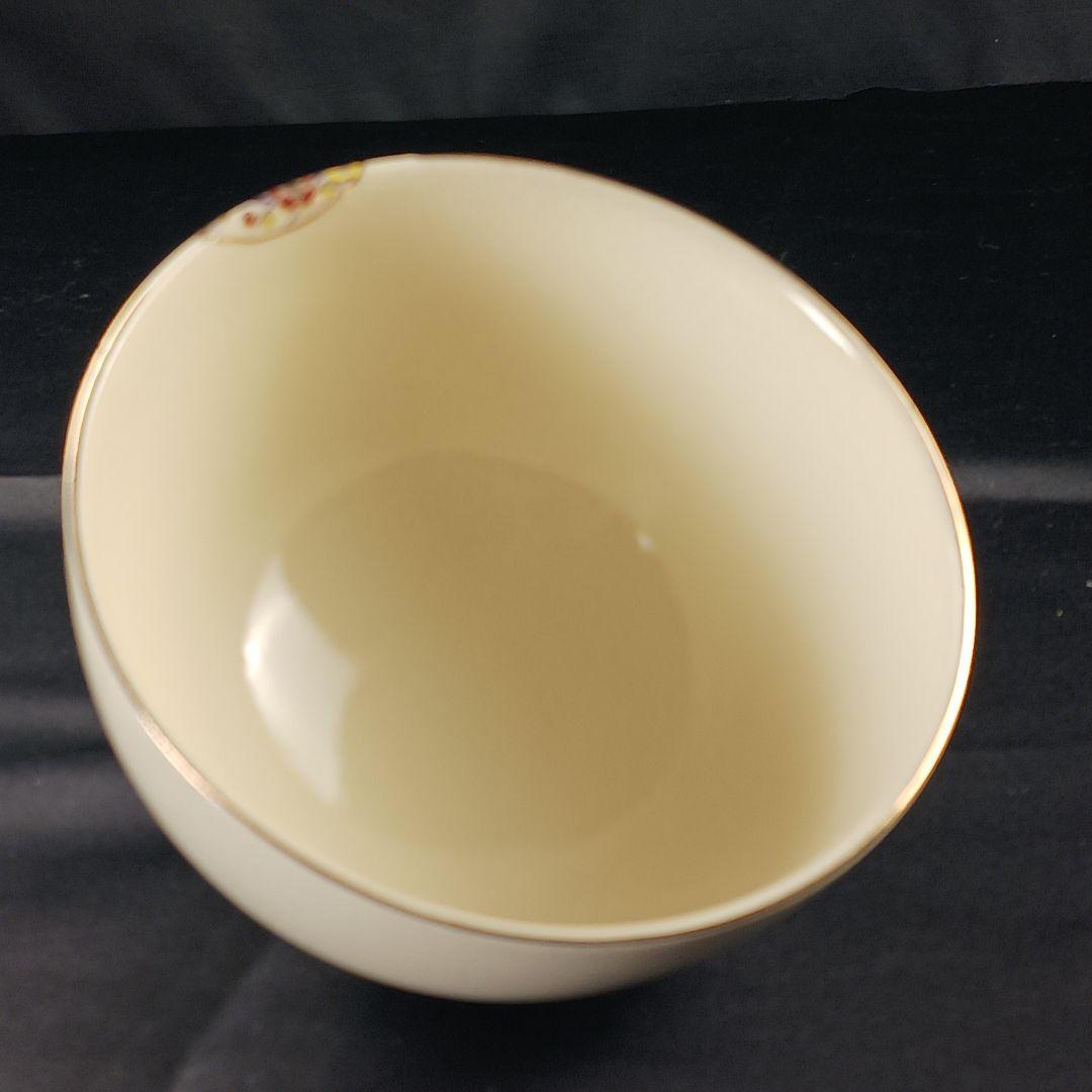 Y3386-1 仁清写 熨斗色絵金彩 小鉢碗 5客セット 共箱