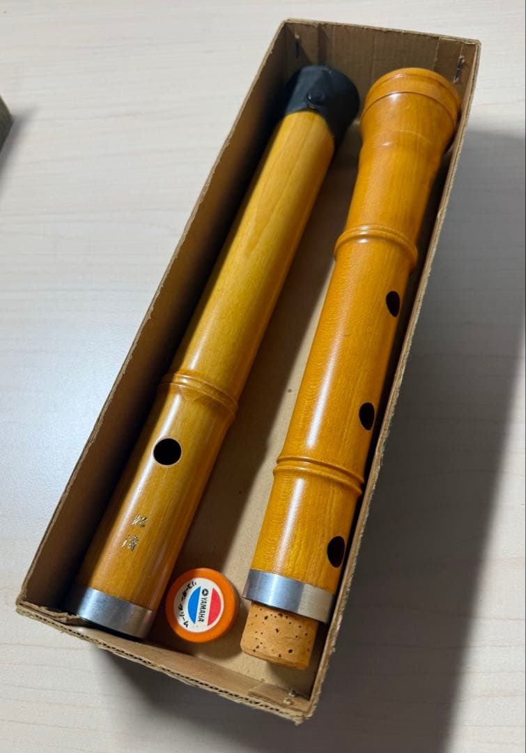 美品 銘木 琴古流 松濤 尺八 寸管 キャップ付き