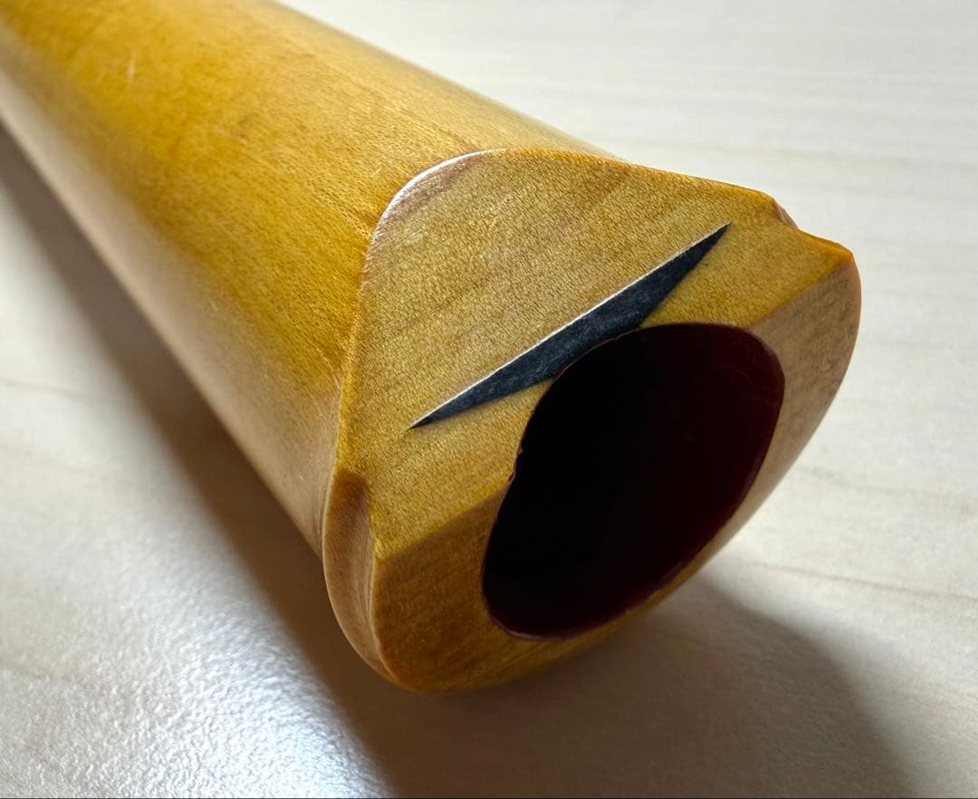 美品 銘木 琴古流 松濤 尺八 寸管 キャップ付き