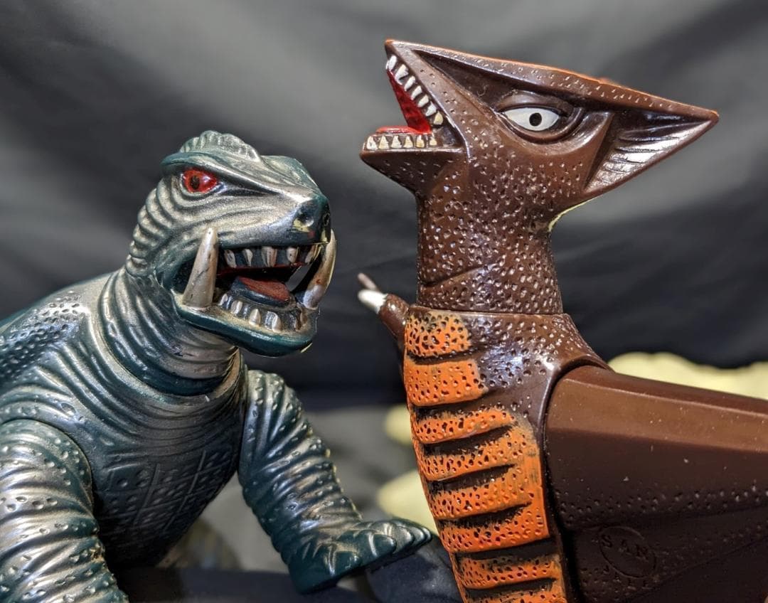 四足ガメラ＆飛行ギャオス（マルサン）ソフビフィギュア３体セット