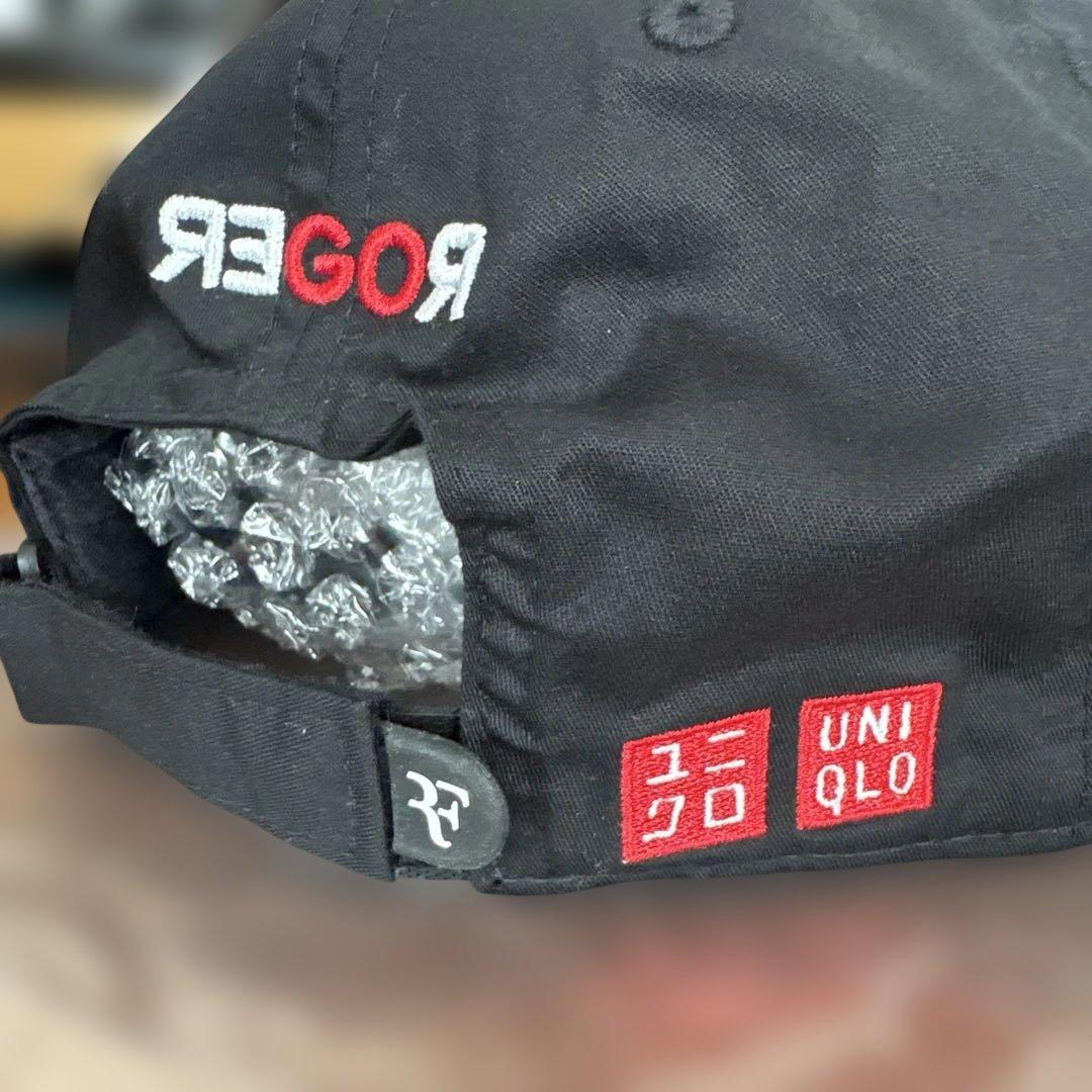 【新品タグ付き】RF ロジャー フェデラー UNIQLO キャップ　ブラック