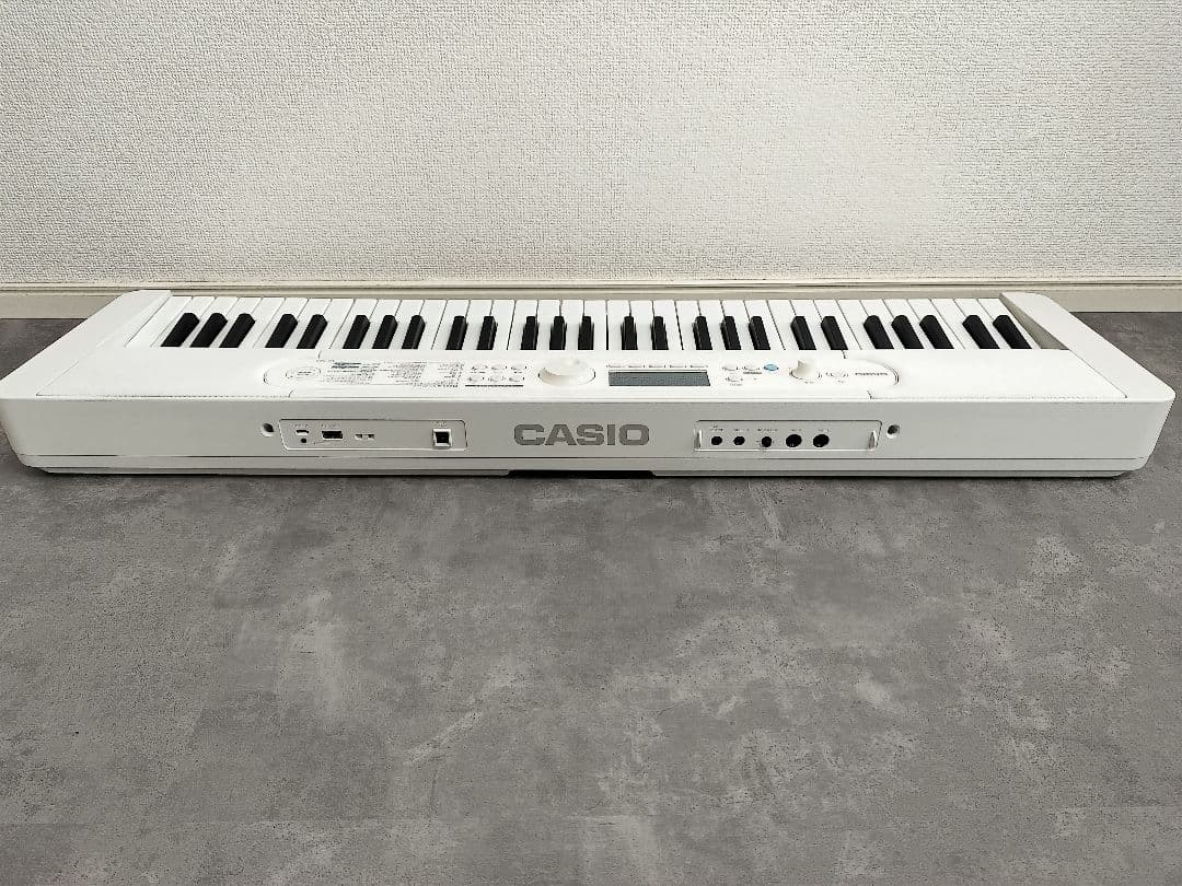 CASIO 61鍵 ホワイトキーボード 本体とマイク付き
