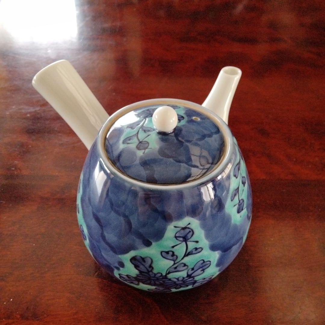 源右衛門窯 青彩菊絵 急須