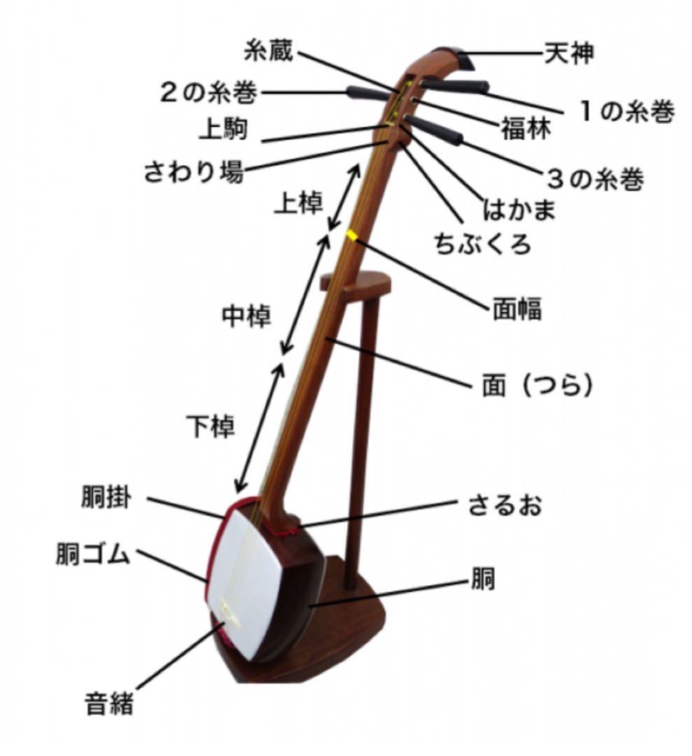 三味線中棹　長唄　小唄用　常磐津　地唄　清元　初心者向け　スタート応援大奉仕品