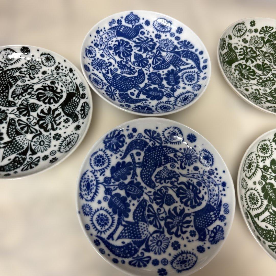 東屋　印判小皿　カッコー7枚セット