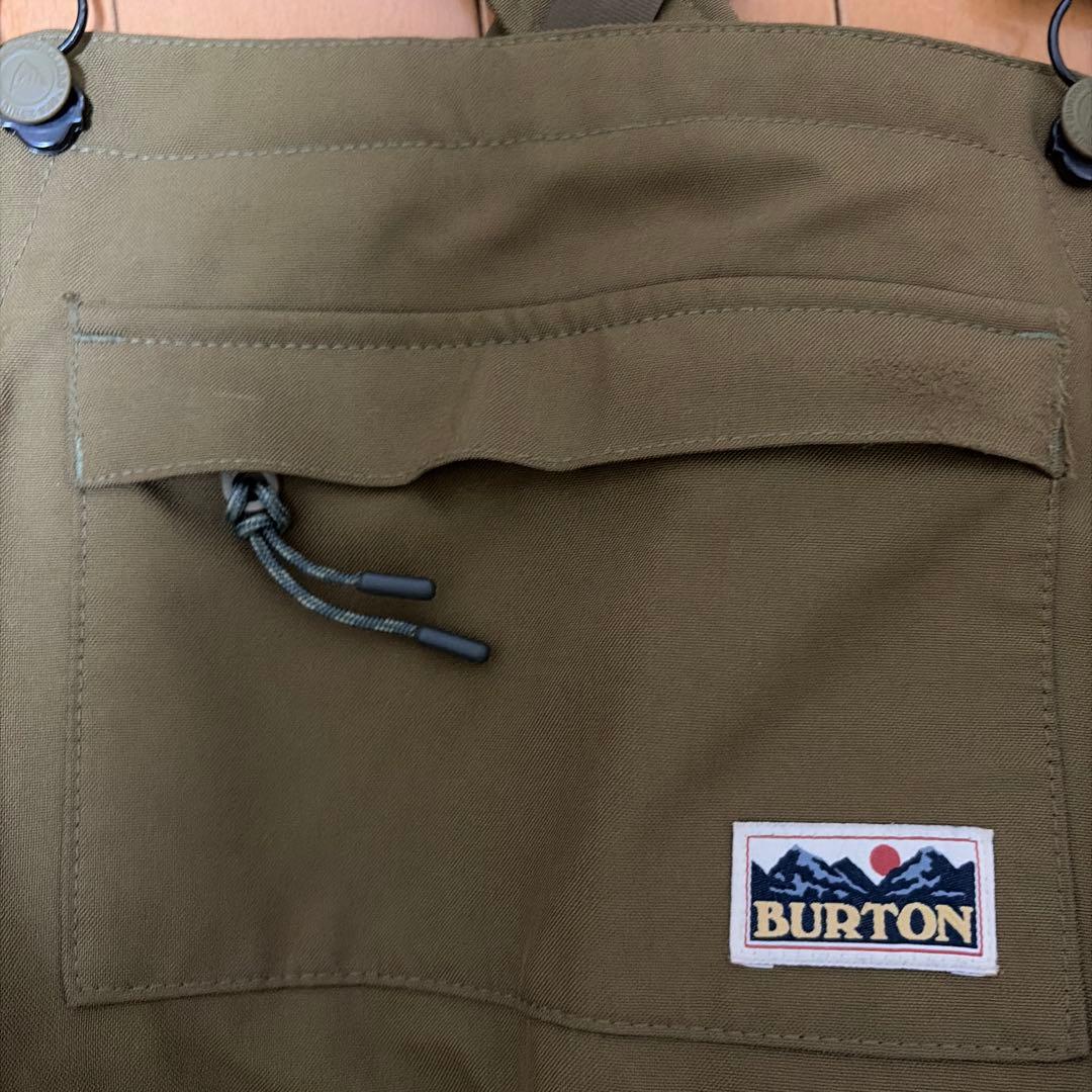BURTON バートン ビブパンツ スノーボードウェア Sサイズ カーキ