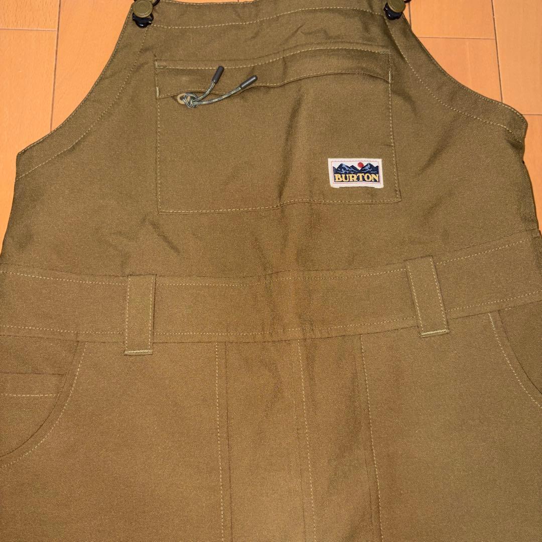 BURTON バートン ビブパンツ スノーボードウェア Sサイズ カーキ