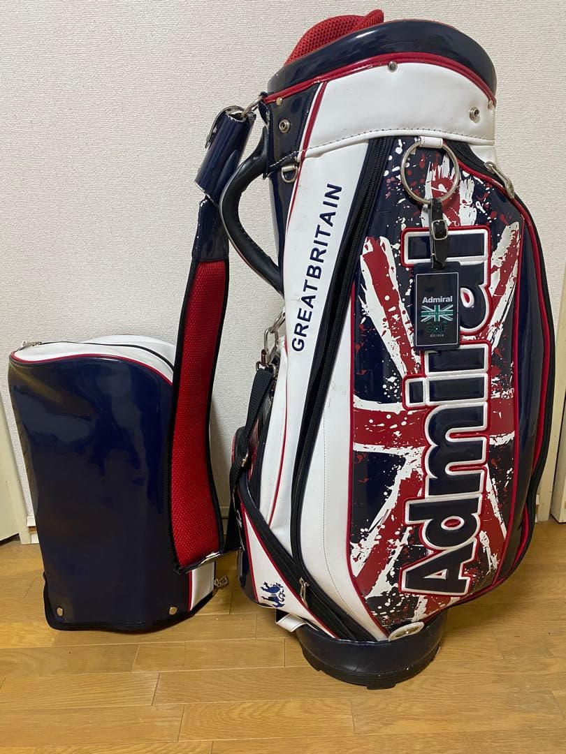 ※週末SALE ※未使用フード、ネームプレート付Admiral キャディバッグ