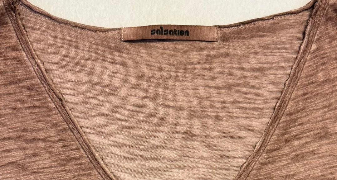 サルセーションSalsationブラウン Vネック半袖Tシャツ