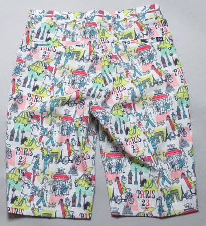 新品 23区ゴルフ イラストレーターコラボ ショートパンツ/L/ホワイト