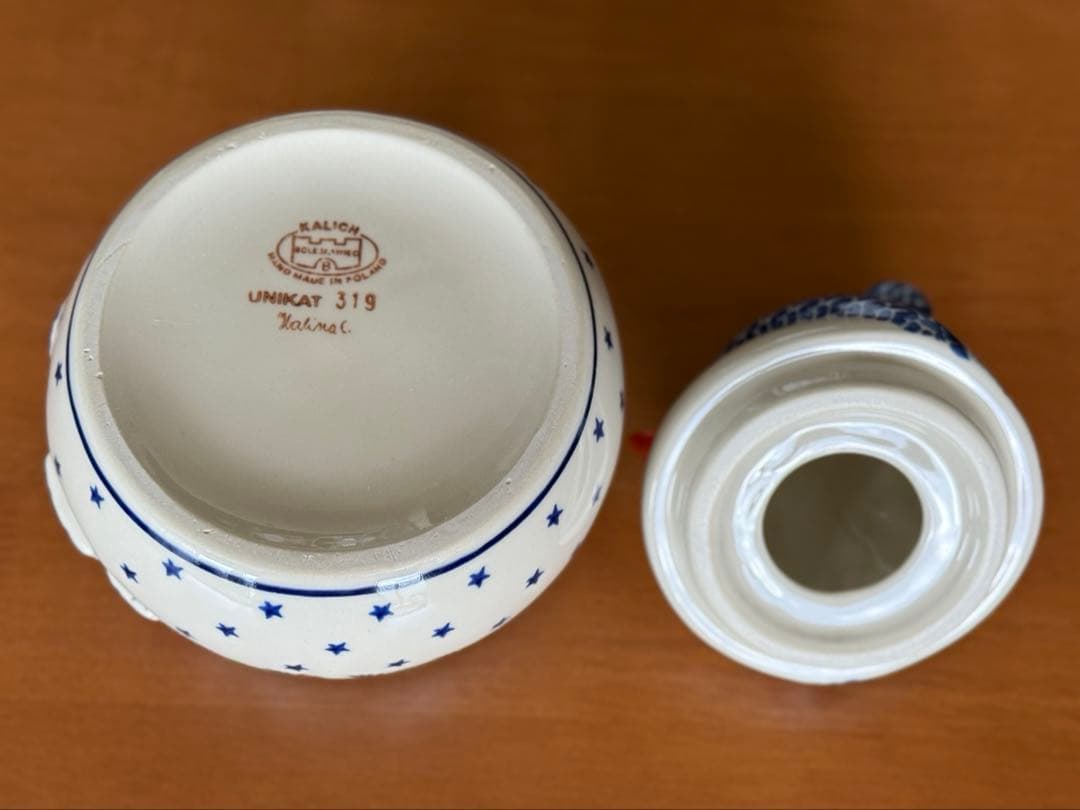 ポーランド陶器　KALICH社　UNIKAT 雪だるまのコンテイナー
