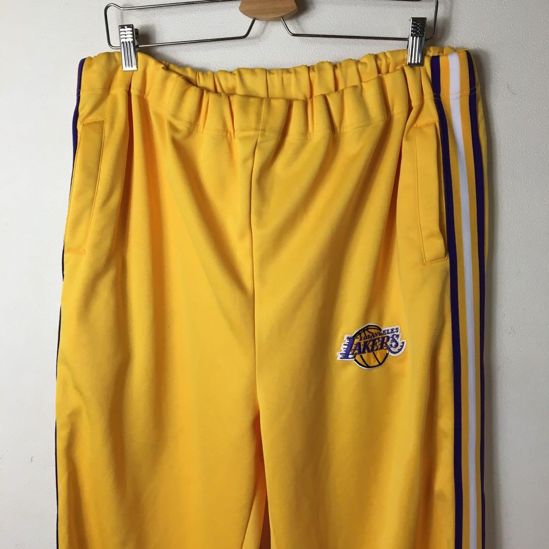希少　NBA レイカーズ　刺繍ロゴ　バスケットボール　パンツ　イエロー　3X