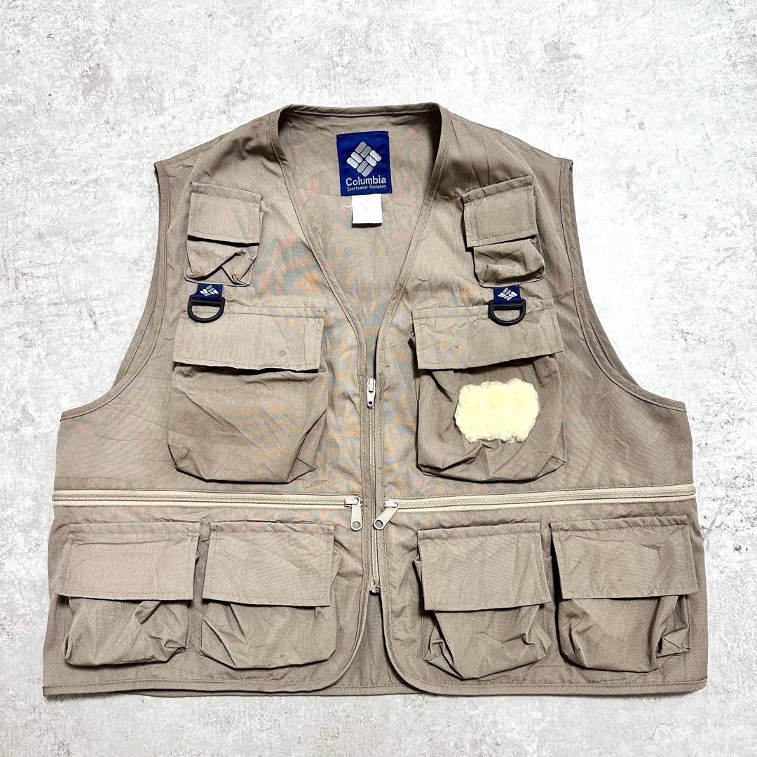 90's Columbia コロンビア フィッシングベスト 釣り 紺タグ
