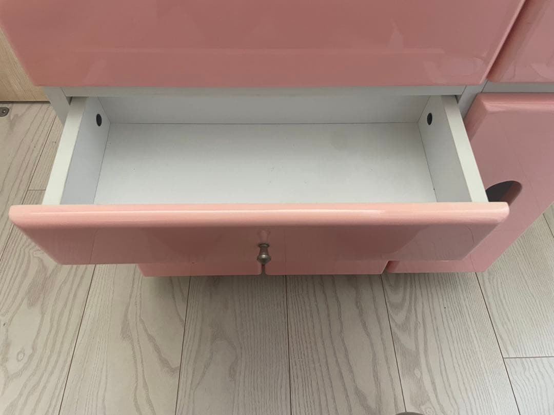 【かわいい】パステルピンク　化粧台　ドレッサー　タンス
