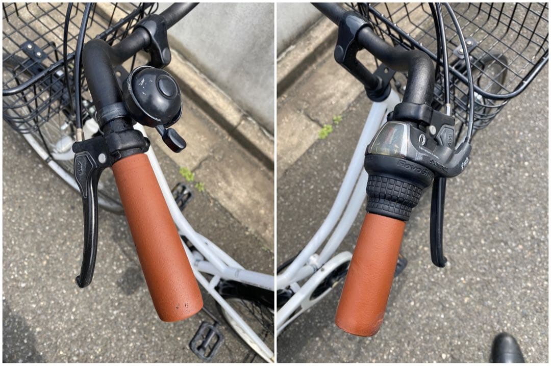 整備済 ギヤ6段 LEDオートライト 26インチ 白 自転車