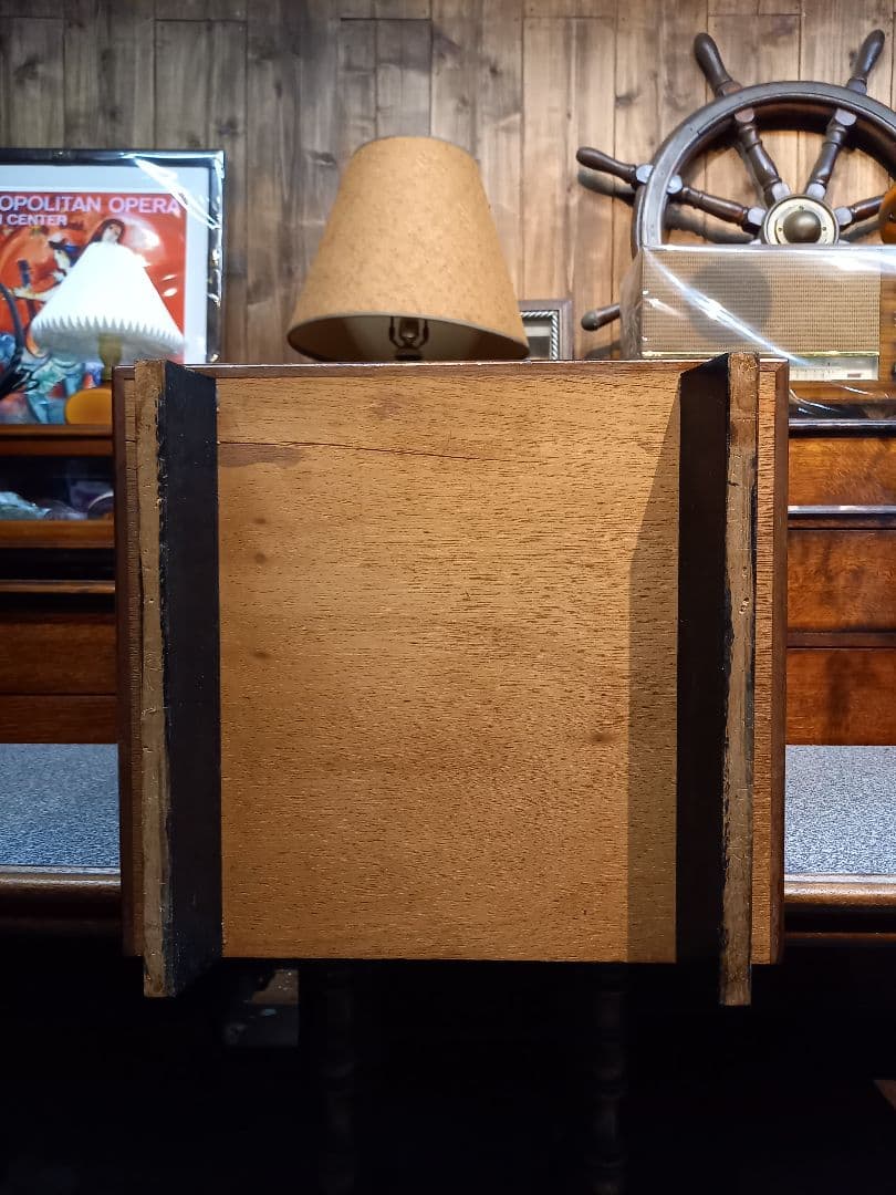 1960's　美品　チーク　突板　カッパーハンドル　レコード　キャビネット