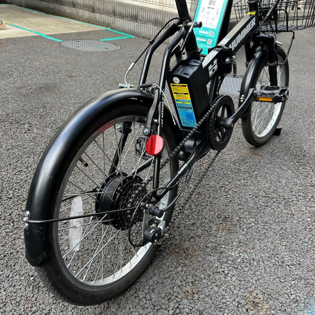最終価格HUMMER 電動アシスト自転車 ブラック 前カゴ付き　モーター不良