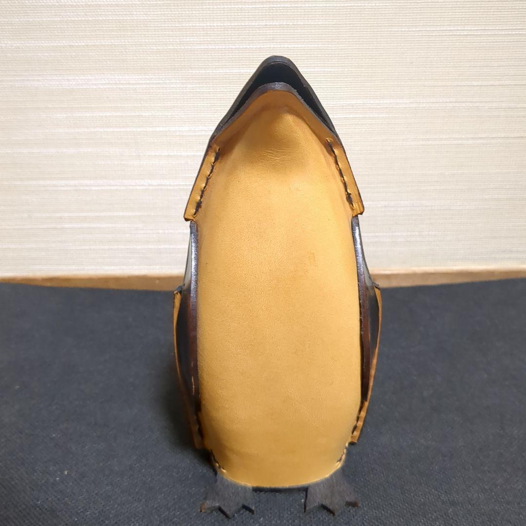 廃盤　鴻池製作所　レザークラフト　ペンギン　貯金箱　鍵付き