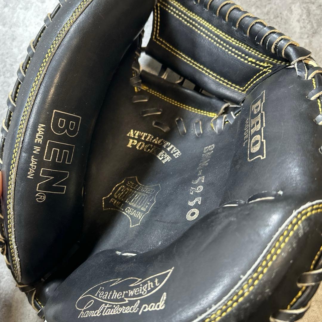 ほぼ新品【BEN】キャッチャーミット/硬式 プロモデル/グローブ　本革　日本製◎