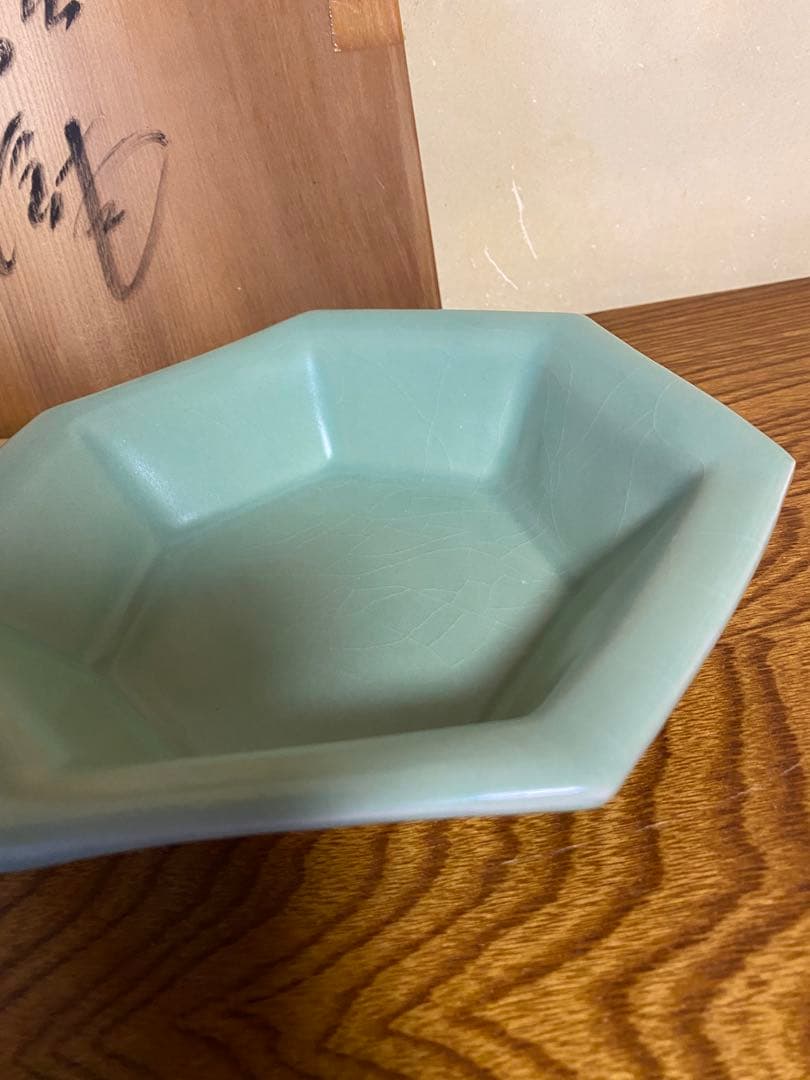 M*E様 人間国宝　中島宏　作　一点物　青磁　陶器　磁器　旧家蔵出　皿　額皿　鉢
