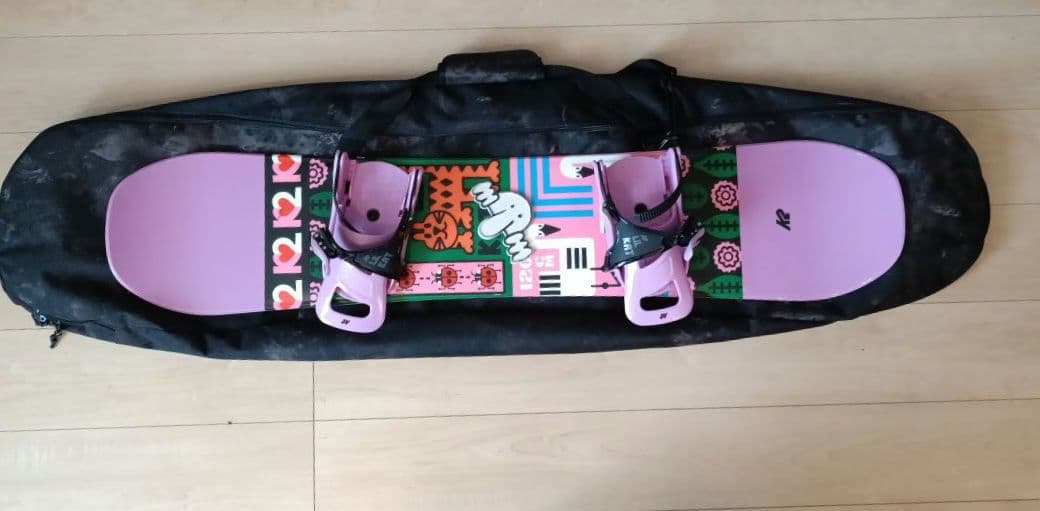 送料込 120cmスノボ女子４点セット【ボード、ビンディング、ブーツ、ケース】