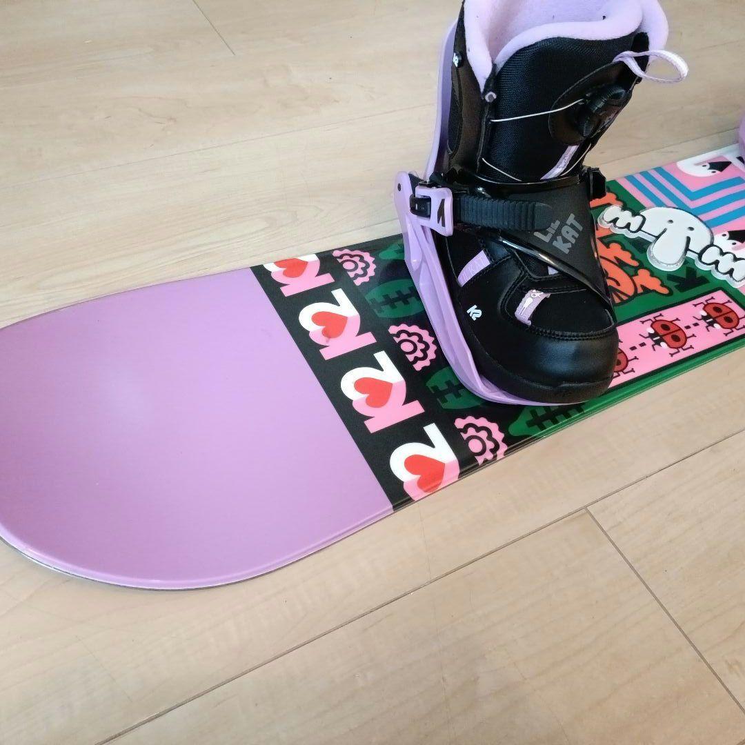 送料込 120cmスノボ女子４点セット【ボード、ビンディング、ブーツ、ケース】