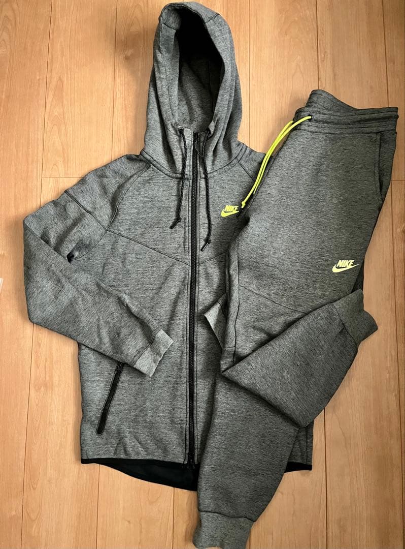 廃盤 NIKE テックフリース セットアップ パーカー パンツ ボルト Neon