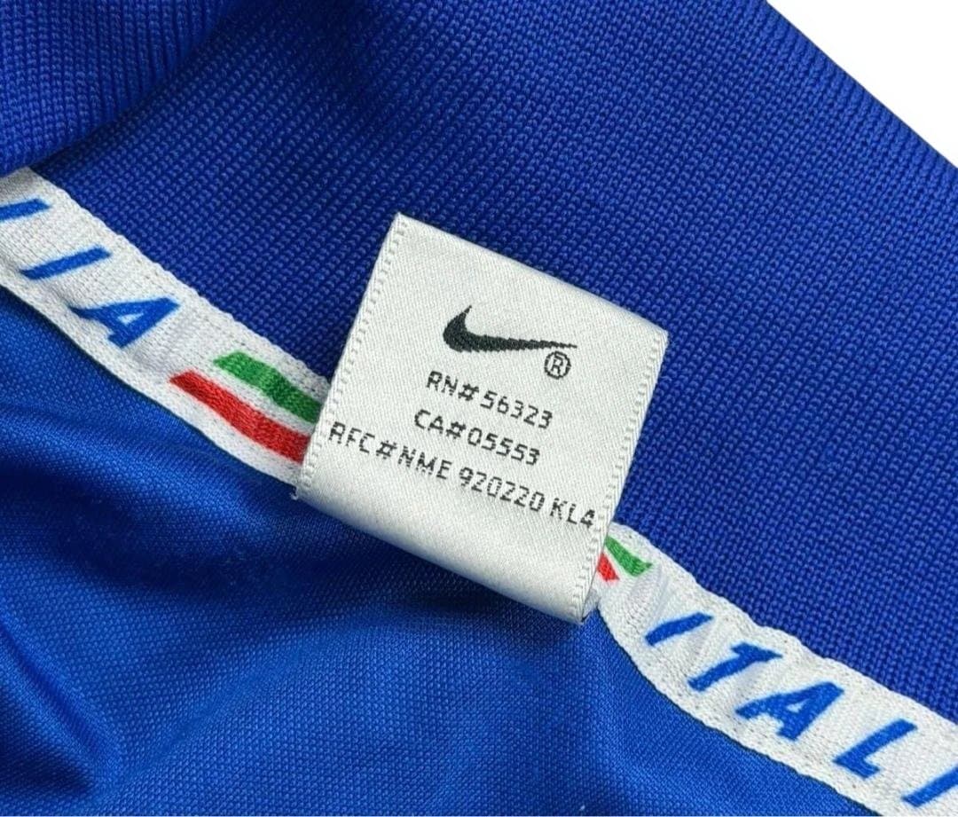96年 NIKE ナイキ サッカー イタリア代表 ホーム 長袖 ユニフォーム M