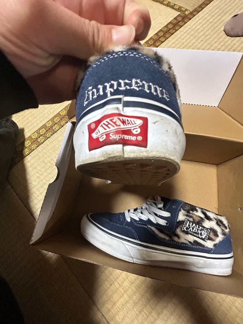 Supreme　Vans Half Cab ヒョウ柄 ネイビー スニーカー