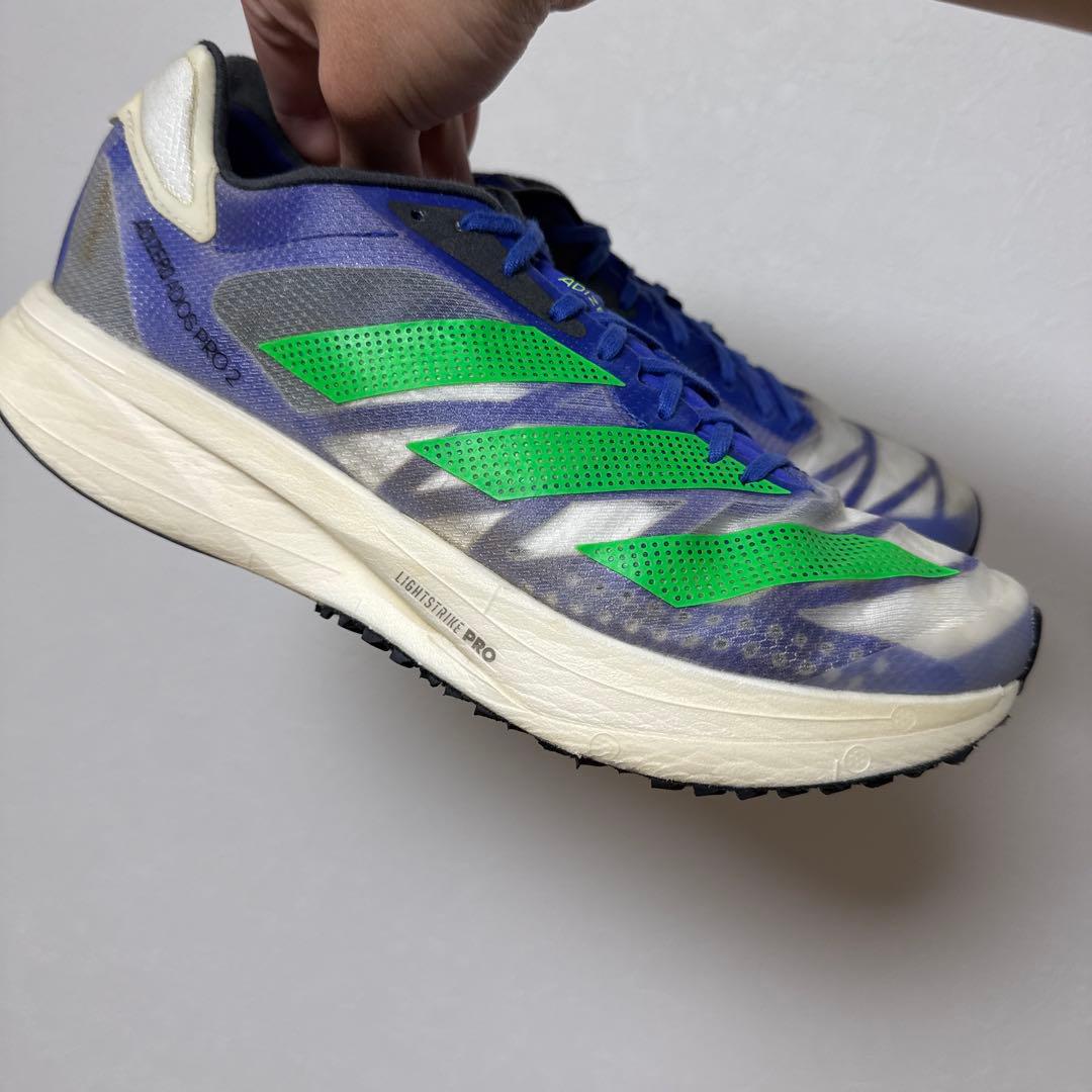 adidas Adizero pro 2 ランニングシューズ 青/緑