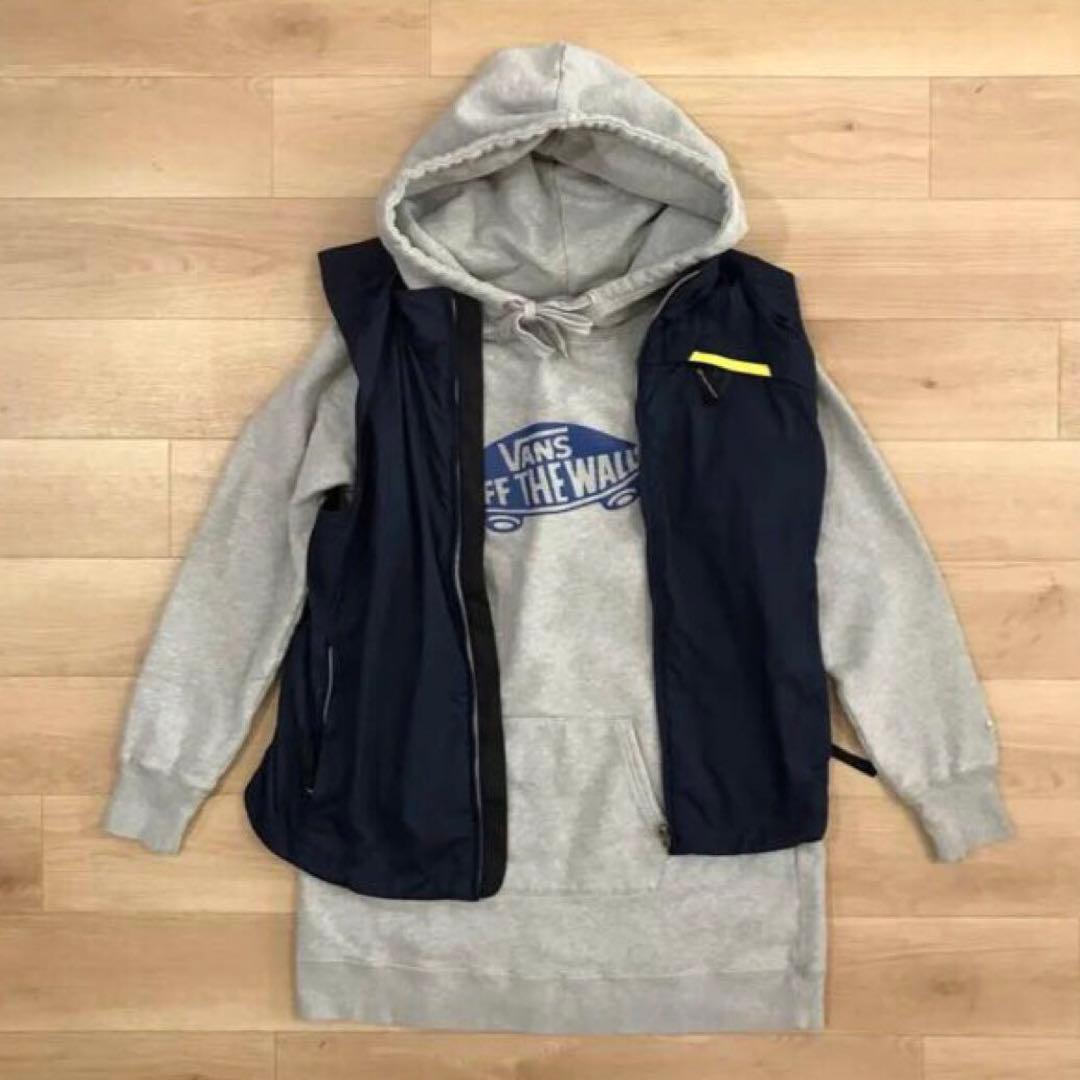 【セットアップ】NIKE スポーツ ベスト + VANS スウェット パーカーM