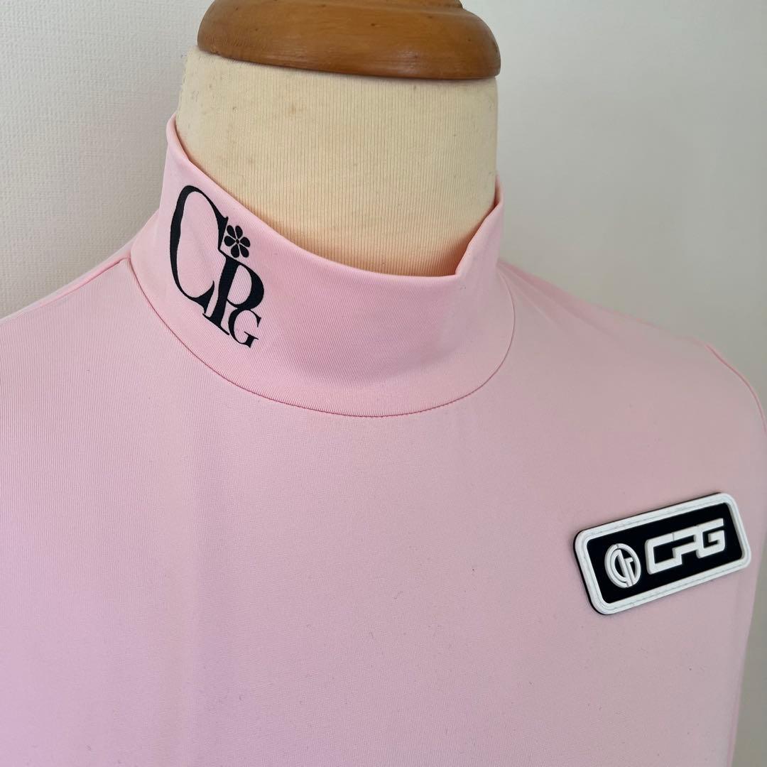 CPG GOLF ロゴ ロングスリーブ モックネックTシャツ ピンク　新品