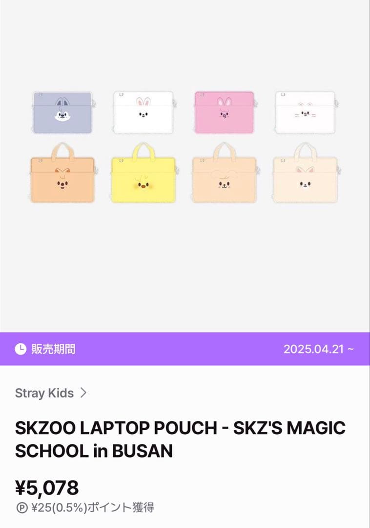 Stray Kids SKZOO ラップトップポーチ BbokAri 15インチ