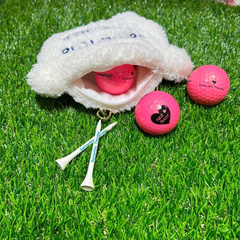新品　サマンサゴルフ　アイミーちゃんもこもこゴルフボールポーチ