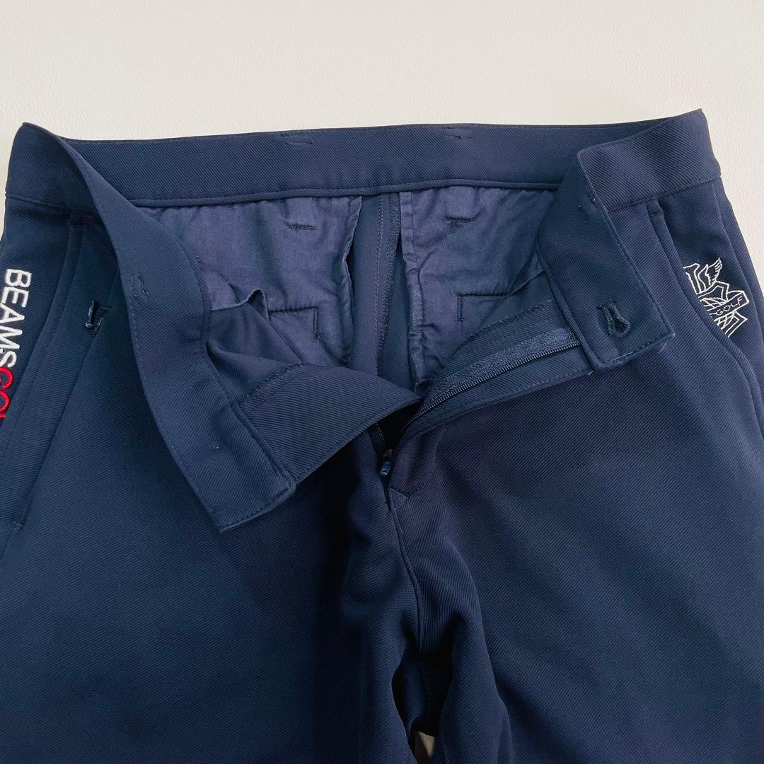 6491【美品】ビームスゴルフ　ロングパンツ　パープルレーベル　ネイビー